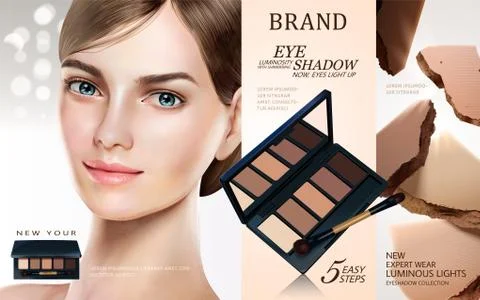 Eyeshadow palette ads Stock Illustration