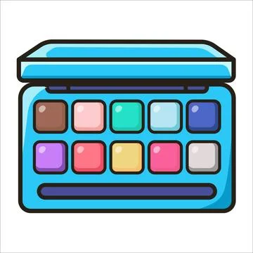 Eyeshadow palette. Decorative cosmetics. Vector illustration in flat style Illustrazione stock