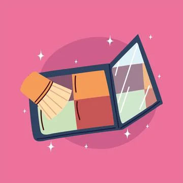 Eyeshadow palette makeup Stock Illustration