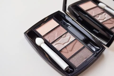Eyeshadow palette with a mirror Stock Photos