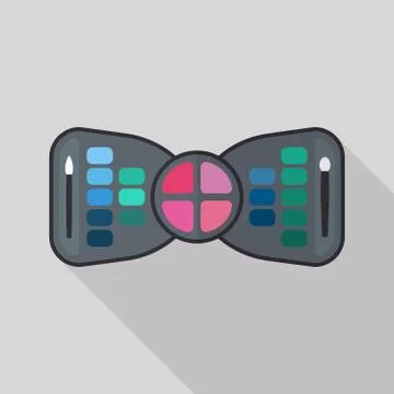 Eyeshadow palette vector flat illustration Stock Illustration