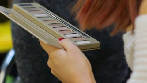 Eyeshadow Set Makeup Stock Footage 135758488