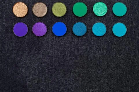 Eyeshadow set in straight rows Stock Photos