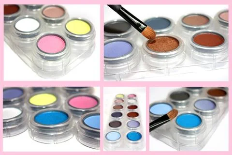 Eyeshadows collage Stock Photos