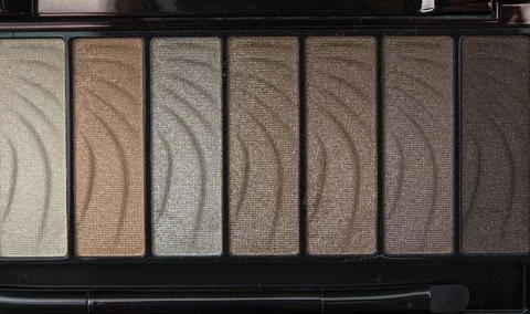 Eyeshadows multi shades view on closeup Stock Photos
