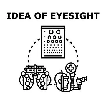 Eyesight diagnostics and vision examination concept Stock Illustration