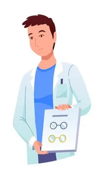Eyesight diagnostics. Eyes test procedure in hospital. Ophthalmology clinic Stock Illustration
