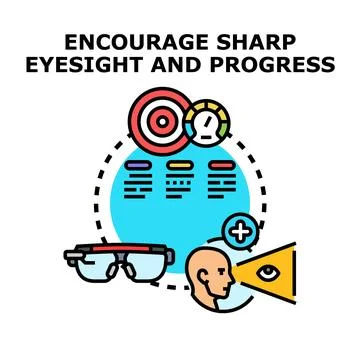 Eyesight improvement progress concept with optical examination Stock Illustration