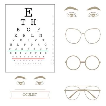 Eyesight test chart Stock Illustration
