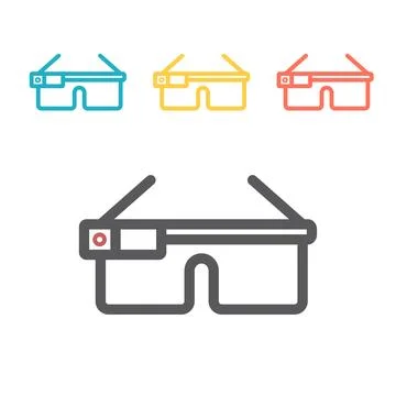 EyeTap line icon. Vector signs for web graphics. Stock Illustration