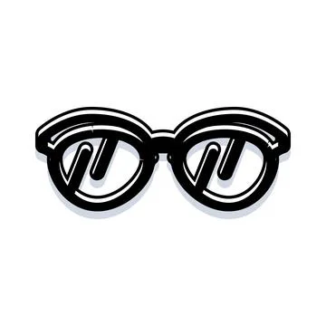 Eyewear frames with lenses providing vision accessory icon Stock Illustration