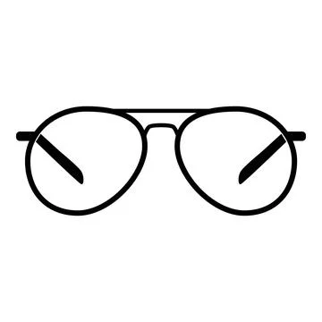 Eyewear silhouette with round frames and clear lenses Ilustración de archivo