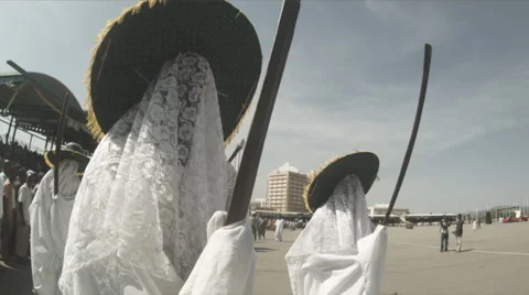 Eyos in Masquerade Stock Footage 45884807