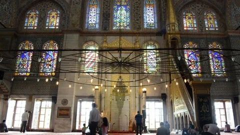 The Eyüp Sultan Mosque inside Stock Footage 93027153