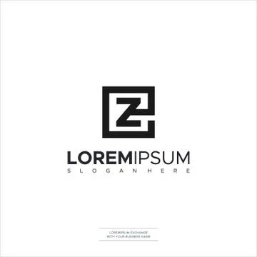 EZ E Z Letter Logo Design in Black Colors. Creative Modern Letters Vector Ico Stock Illustration