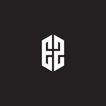 EZ Logo monogram with hexagon shape style design template Stock Illustration