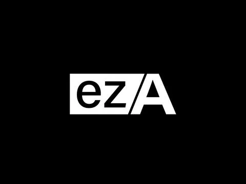 EZA Logo and Graphics design vector art, Icons isolated on black background Stock Illustration