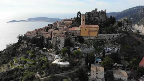 Eze city from drone Stock Footage 151051547
