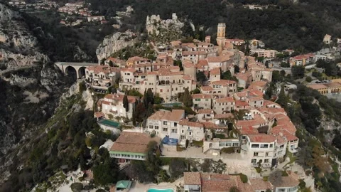 Eze city from drone Stock Footage 151067727