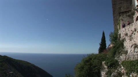 Eze fortress walls Stock Footage