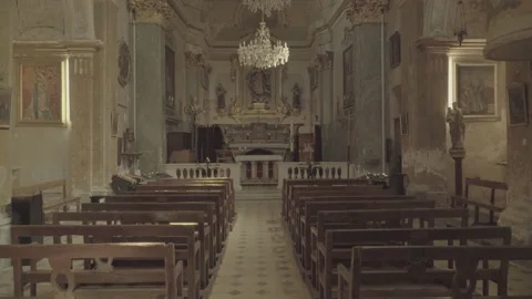 Eze interior church - LOG Stock Footage 130828915