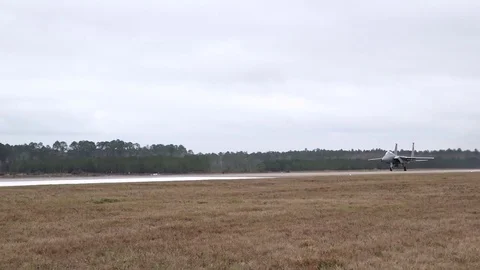 F-15 Eagle testing Aircraft Arrest System BAK-12 Video stock 83621771