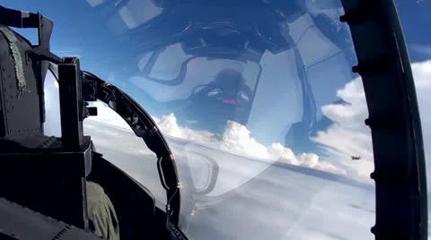 F-15 flight from the cockpit Stock Footage 24857961