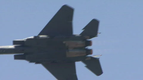 F-15 Strike Eagle, Jet Fighter At Airshow Stock Footage 673777