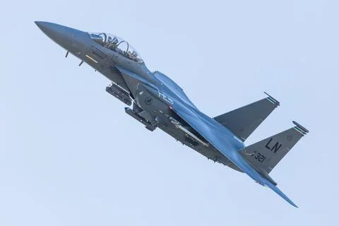 F-15E Strike Eagle departs RAF Lakenheath Stock Photos