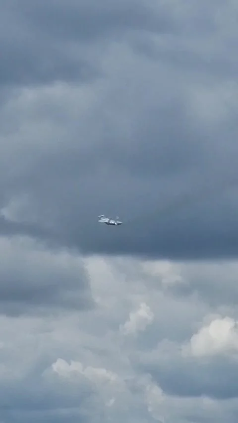 F-15EX Fighter Jet Flying At The Farnborough International Airshow 2024, UK Stock Footage 280210552