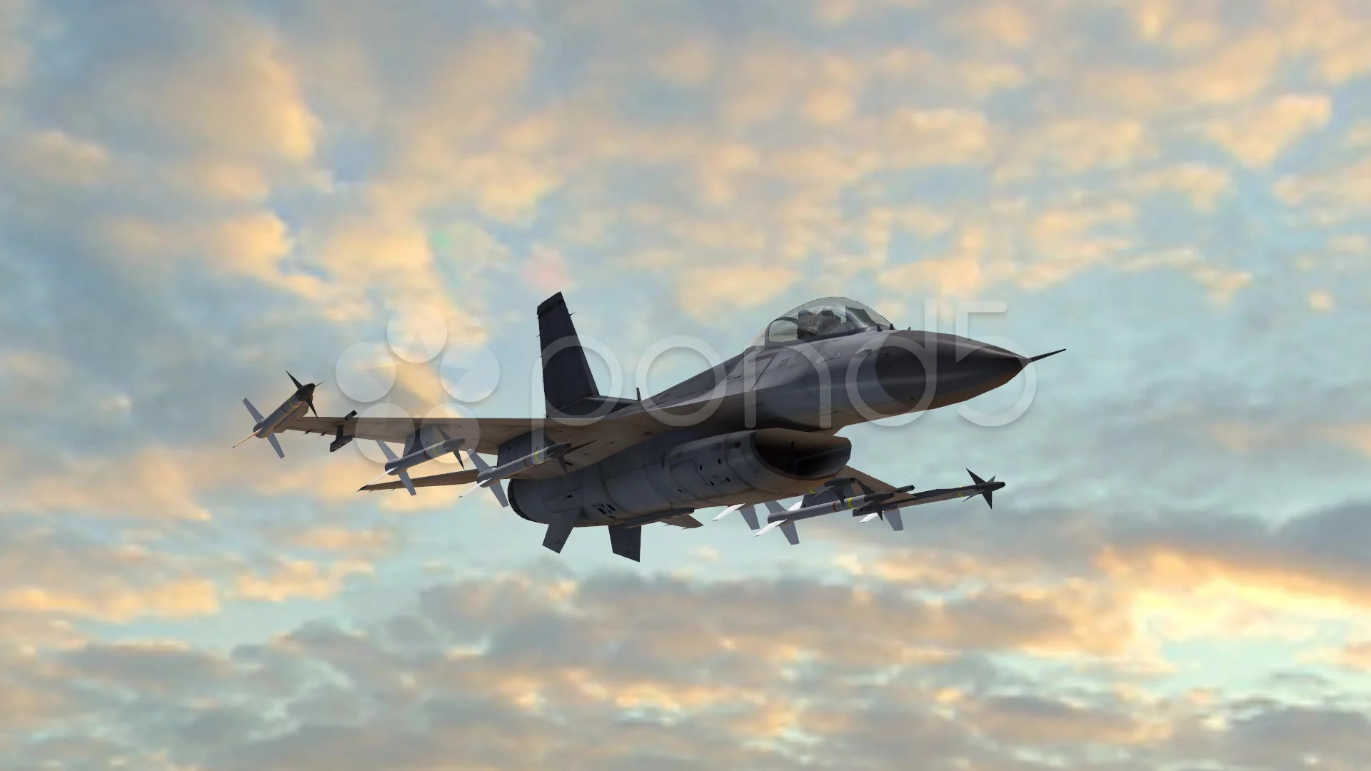 F-16 Fighter Jet Airplane in fly | Stock Video | Pond5