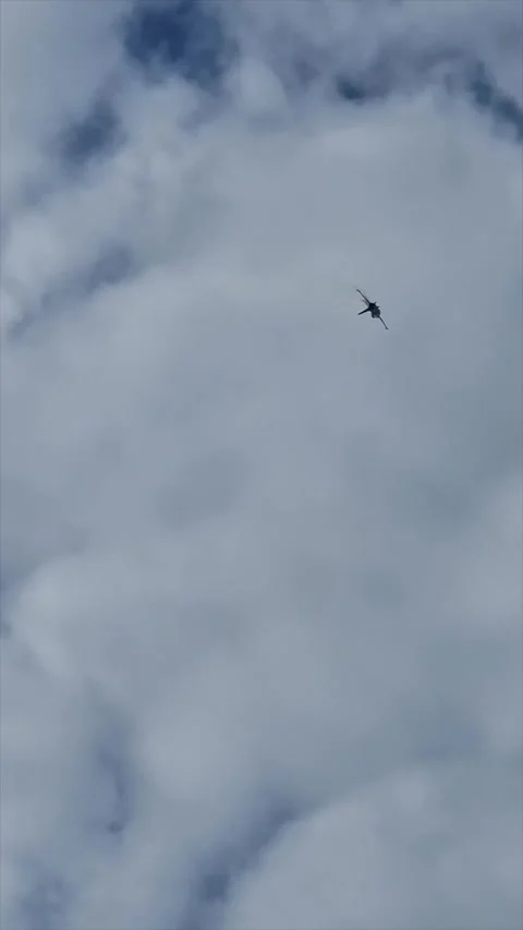 The F-16 Fighter Jet In Flight At The Farnborough International Airshow 2024, UK Stock Footage 280210619