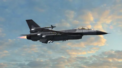 F-16 Fighter Jet Flying Close-Up tracking shot 스톡 동영상 36802048