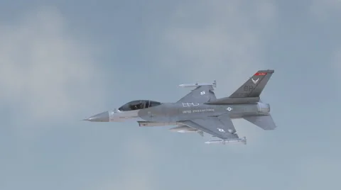 F-16 Fighter Jet Flying and Banking Stock Video Pond5