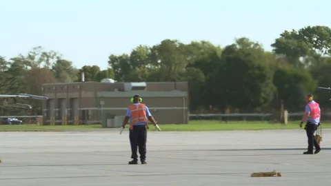 F-16 Fighting Falcon directed to come to a stop Stock Footage 112127556