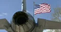 F-16 Fighting Falcon Jet Engine & American Flag HD Footage