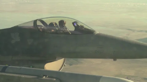 F-16 Fighting Falcon jet aircraft aerial footage Stock Footage 34162512