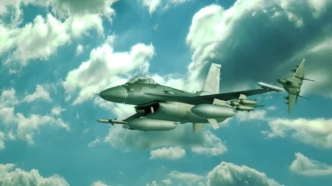 F-16 Fighting Falcon sidewinder missile launch Stock Footage 75930540