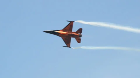 F-16 Figthing Falcon hard turn 10959 Stock Footage 24926689