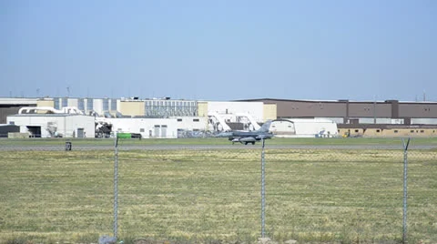 F-16 landing on base Video stock 26944060