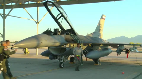 F-16D Fighting Falcon  Pilots Training at Coronet Cactus 2014 Stock Footage 37710468