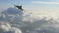F-18 Figher Drops into View with Fast Close Pass 4k or 4k+ Resolution