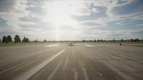 F-18 fighter jet taking off from a runway. Computer animation Stock Footage 232863541