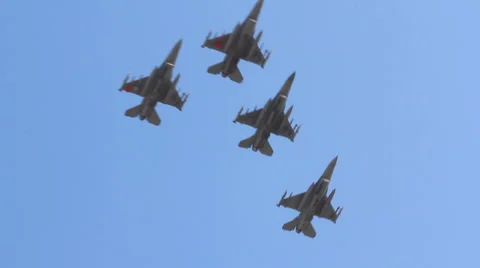 F-18 Fighter Jets flyover Stock Footage