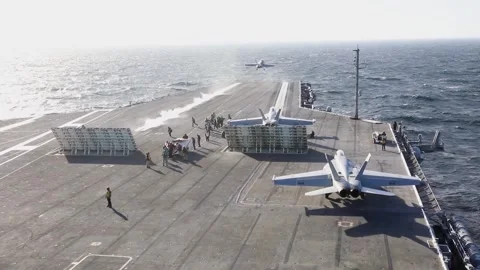 F-18 Flight Deck Stock Footage 296676279