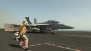 F-18 Launch, Uss Harry S. Truman Launches And Recovers Aircraft Stock Footage