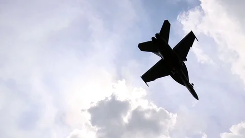 F/A-18 Super Hornet Flying Overhead for a Landing Stock Footage 100525565