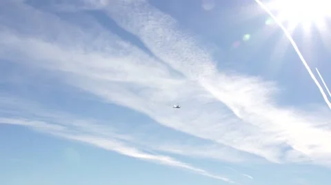 F-22 Ascending Towards the Sun Stock Footage 44416796