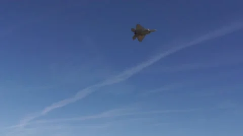 F-22 Flyby and Roll Video stock 44416572