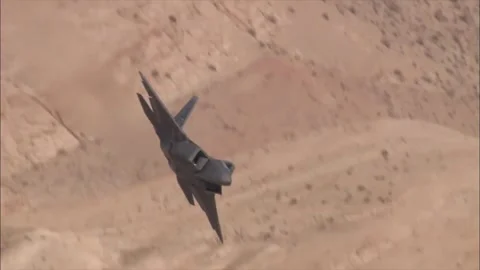 F-22 Raptor in flight Stock Footage 296592961